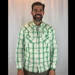 Orvis Trout Bum Snap Button Down Shirt Size Large